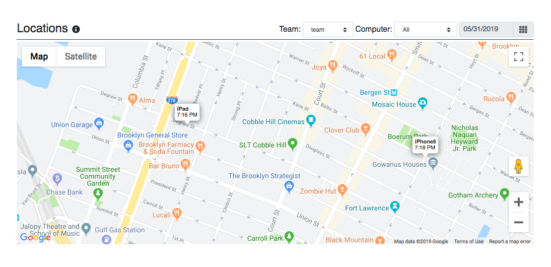 WorkScape Locations Team Status