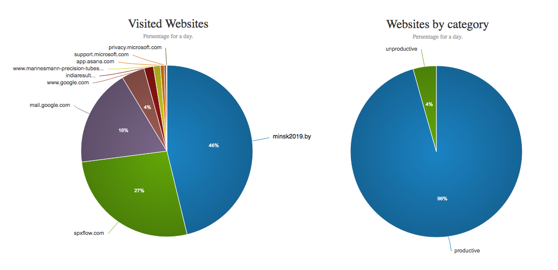 WorkScape Websites Pie Charts